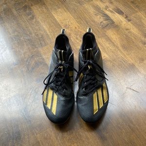 Mens Black and gold adidas cleats American football/ Soccer